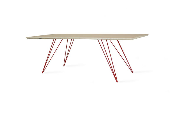 Tronk Williams Coffee Table - Rectangular Thin Maple Blood Red