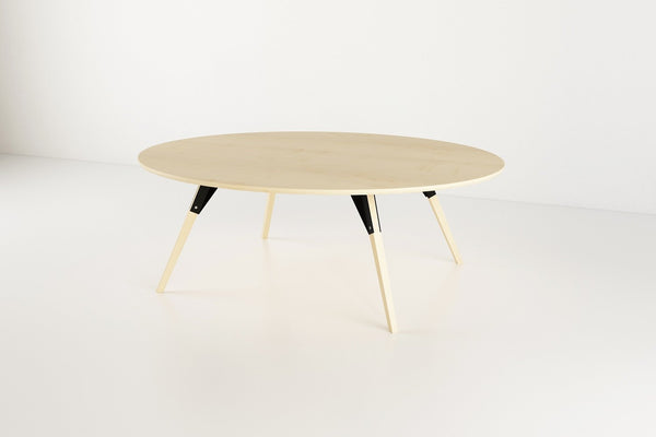 Tronk Clarke Coffee Table - Oval Small Walnut Black