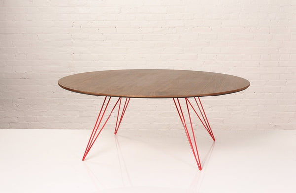 Tronk Williams Coffee Table - Oval Thin Maple Blood Red