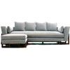 ARTLESS LRG Sofa & Ottoman w/ Walnut Base Cream Add Matching Ottoman 