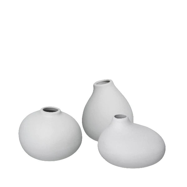 – 3 Blomus House&Hold of Mini Porcelain - Nona Set Vases