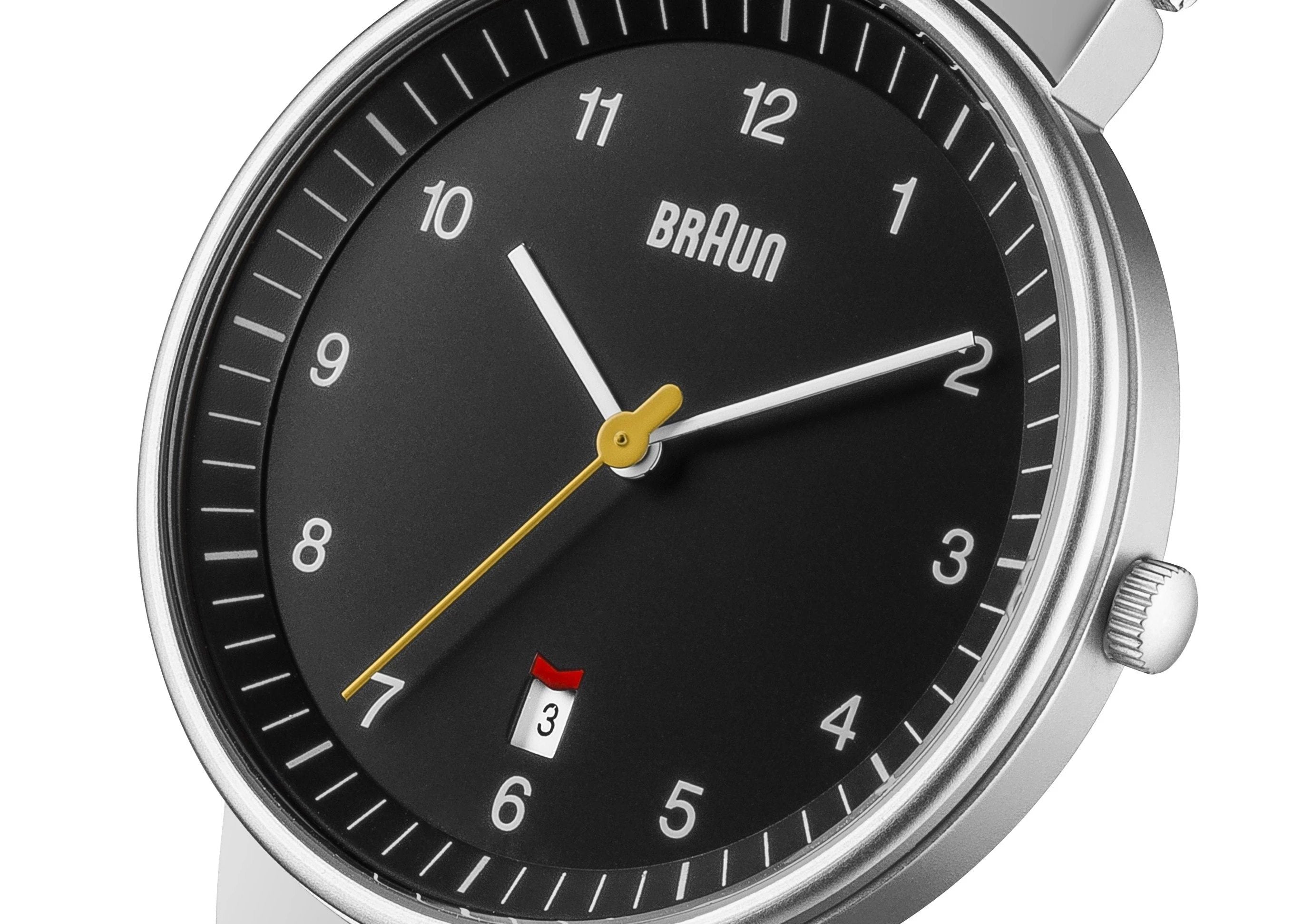 Braun Men's Black Dial & Stainless Steel Mesh Band Watch – House&Hold