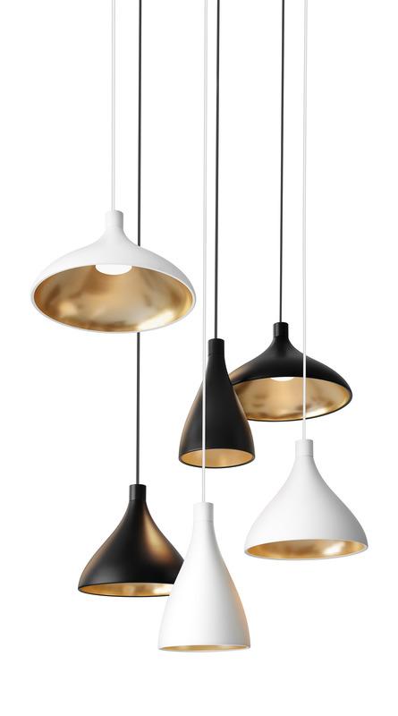 Pablo Swell Single Pendant - Medium Black / Brass 