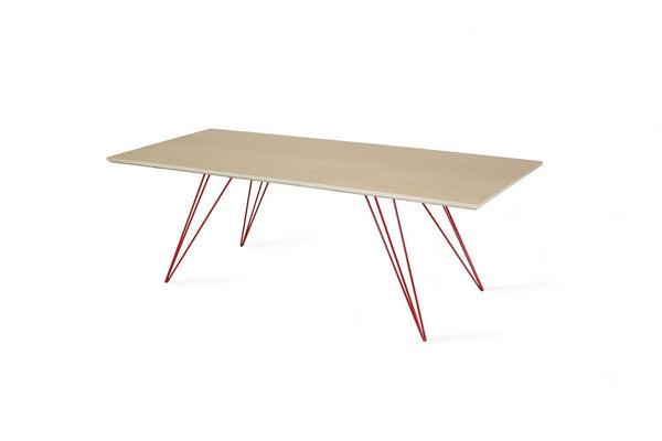 Tronk Williams Coffee Table - Rectangular Thin Maple Blood Red