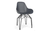 Kubikoff Diamond Dimple Closed Chair Dark Grey Black Powder Coated 