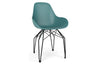 Kubikoff Diamond Dimple Closed Chair Ocean Blue Black Powder Coated 