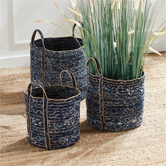 Napa Home & Garden Denim Round Baskets - Set of 3