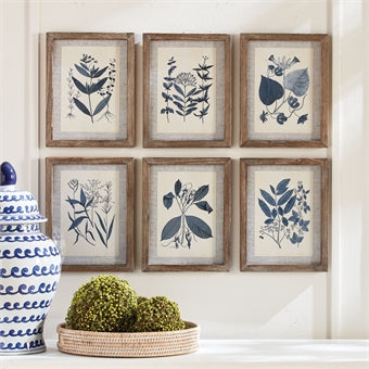 Napa Home & Garden Blue Leaf Petite Prints - Set of 6