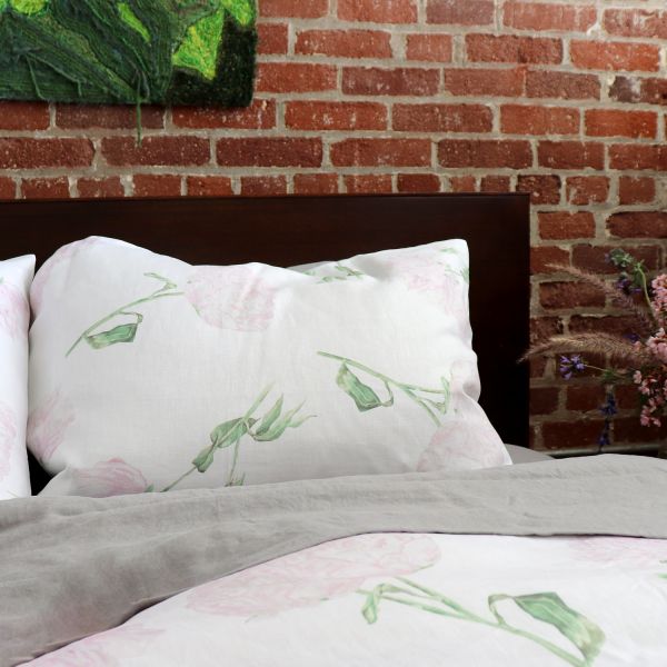 Huddleson Peony Linen Duvet Cover