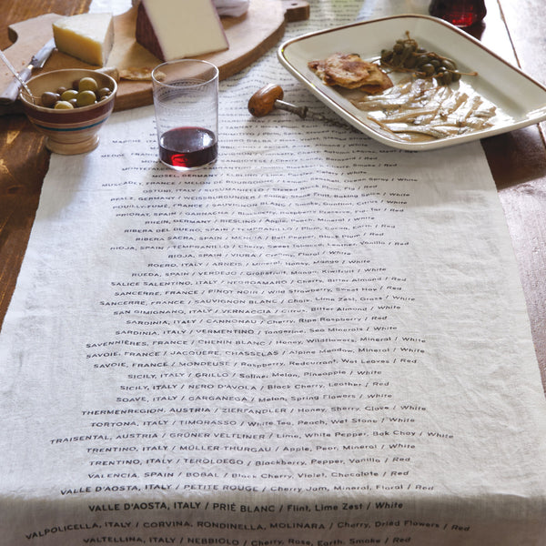 Sir Madam Pure Linen Table Runner - European Wine Varietals