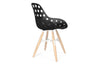 Kubikoff ZigZag Dimple Chair Black No Seat Pad White Powder Coated Metal + Natural Ash