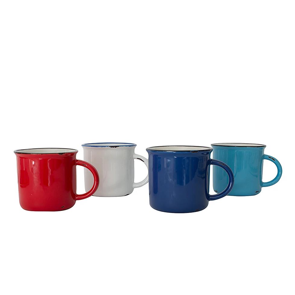 CAMP STRIPE MUGS, SET OF 4